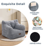 MAXYOYO Kids Sherpa Bean Bag Chair, Teddy Lazy Sofa for Girls and Boys, Grey