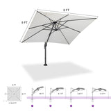 PURPLE LEAF Pool Umbrella Outdoor Cantilever Umbrella with In-ground Base