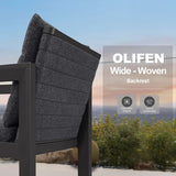 PURPLE LEAF Caesar Outdoor Dining Set Aluminum Luxury Patio Furniture Table and Chairs Set with Olifen Removable Thick Cushion and Pillow Patio Dining Sets for Garden Deck