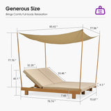 PURPLE LEAF Outdoor Daybed for Patio, Poolside Chaise Lounge Bed with Cushion, Olefin Blend Fabric, Aluminum Frame Sunbed with Side Table for Deck and Backyard
