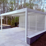 PURPLE LEAF Louvered Pergola Accessory Aluminum Louver Grille for Optimal Privacy, Sunlight Control Side Fixed Shutter Wall, for White Pergola Not Included