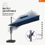 PURPLE LEAF SUNBRELLA Cantilever Umbrella Grey Aluminum Patio Umbrella