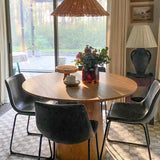 Dwen 46" Modern Round Pedestal Dining Table