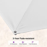 PURPLE LEAF White Outdoor Umbrella Left-Right Tilting Patio Cantilever Umbrella
