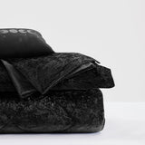 Crushed Velvet 4-Piece Comforter or Duvet Cover Set, Black