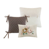 7 Piece Vintage Floral Comforter Set, Terracotta