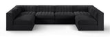 Rummi - Armless Velvet Performance Fabric Upholstered 6 Piece Modular Sectional