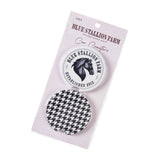Blue Stallion Houndstooth Ceramic Car Coasters