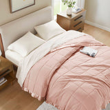Satin Trim Lightweight Down Alternative Blanket, Blush