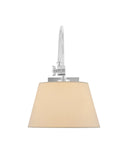 Ashby Nickel Swing-Arm Wall Sconce, White Shade