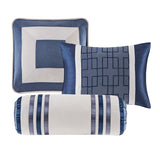 Planum 7-Piece Comforter Set, Navy Blue