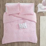 Metallic Hearts 4-Piece Comforter Set, Pink