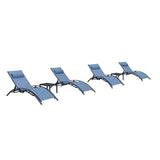 PURPLE LEAF Patio Chaise Lounge Set Outdoor Beach Pool Sunbathing Lawn Lounger Recliner Chair Outside Chairs with Side Table Included