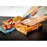 Duo-Grip 2 Piece Santoku Knife Set With Blade Guards, Blue