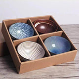 Set of 4 Japanese Ceramic Bowls for Dining