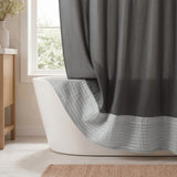 Faux Silk Dupioni Shower Curtain, Grey