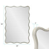 Maya Rectangular Waved Edge Mirror in Glossy Nickel