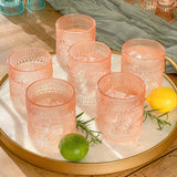 10oz Rose Gold Beaded Drinking Glasses Set of 6