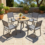 4-Person Patio Dining Set with Round All-Aluminum Table