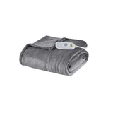 Heated 50x60" Plush Electric Throw Blanket, Grey