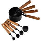 Mixora Black Stainless Measuring Cups & Spoons Set