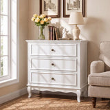 Wholesale White 3 Drawer Dresser for Bedroom, Wide Chest of Drawers