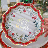 Christmas Tableware Set - 7” Plate (Set of 16), 9” Plate (Set of 16), and Napkin (Set of 30)