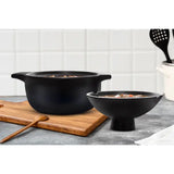Kook Stoneware Dolsot Pot with Lid, Black