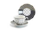 Black Josephine Stripes & Dots Porcelain Tea Set
