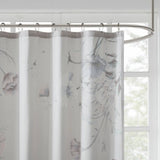 Large Floral Print Shower Curtain, Blue