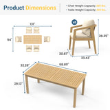 Acacia Wood Outdoor Dining Set with Umbrella Hole
