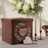 Rustic Brown Wood Card Box - Updated