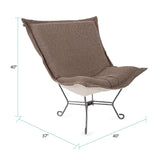 Scroll Puff Chair Titanium- Barbet Chocolate/Natural
