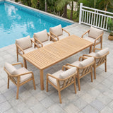 Acacia Wood Outdoor Dining Set with Umbrella Hole