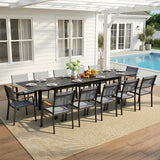 12-Person All-Aluminum Patio Dining Set, Extendable Table