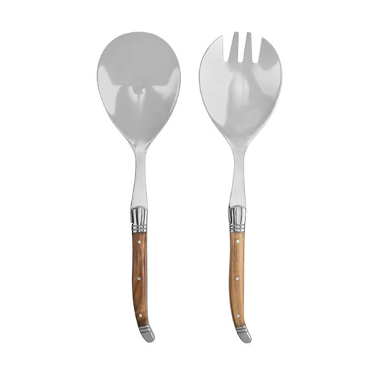 Wholesale French Home Laguiole 2-Piece Olive Wood Salad Server Set