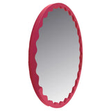 Santosh Round Glossy Hot Pink Scalloped Mirror