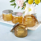 Garden Blooms Glass Tea Light Holder - Amber (Set of 4)