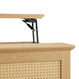 Rattan Lift-Top Mid-Century Storage Coffee Table