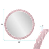 Gita Braided Round Mirror in Glossy Lilac