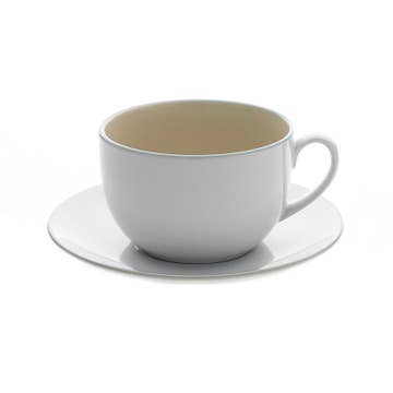 Ullu Line Large Stoneware Cup & Saucer 16 oz
