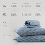 144TC Geometric Diamond Blue Printed Cotton Sheet Set