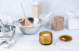 Kook Embossed Glass Salt Cellar with Lid 10 oz