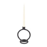 Single Circle Arman Aluminum Candlestick in Black