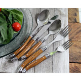 Laguiole 20pc Flatware Set, Wood Grain