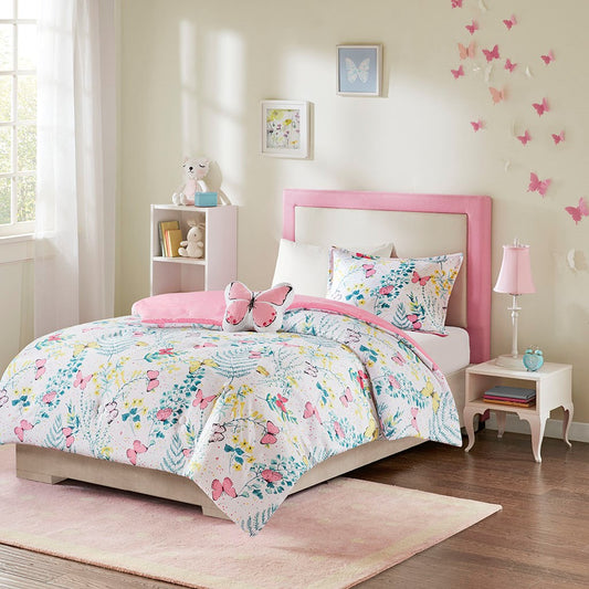 Butterfly 4-Piece Kids Comforter Set