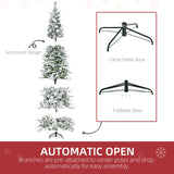 HOMCOM 9' Unlit Snow Flocked Pine Artificial Christmas Tree with Realistic Branches and 1159 Tips, Green