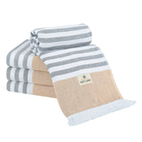 4 Packed Terry Peshtemal and Premium Beach Towel, Mediterranean Cotton Turkish Peshtemals, 35" x 60", Modern & Traditional Turkish Bath Towels