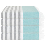4 Packed Terry Peshtemal and Premium Beach Towel, Mediterranean Cotton Turkish Peshtemals, 35" x 60", Modern & Traditional Turkish Bath Towels