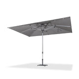 PURPLE LEAF Semi-Auto Outdoor Market Table Umbrella with Heavy-Duty Fabric